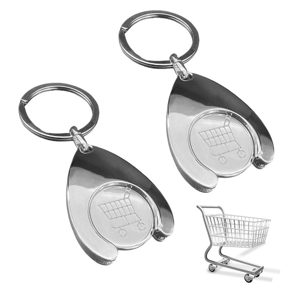 Pack of 2 Shopping Chip Key Chains, Shopping Trolley Token,
