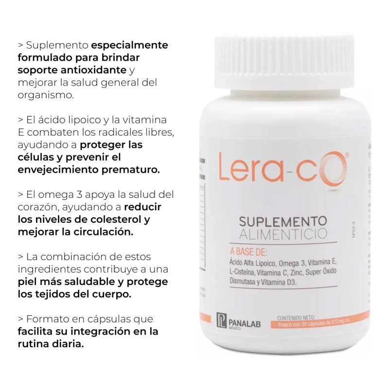 Lera Co Ácido Lipólico Omega 3 Vitamina E 30 Caps