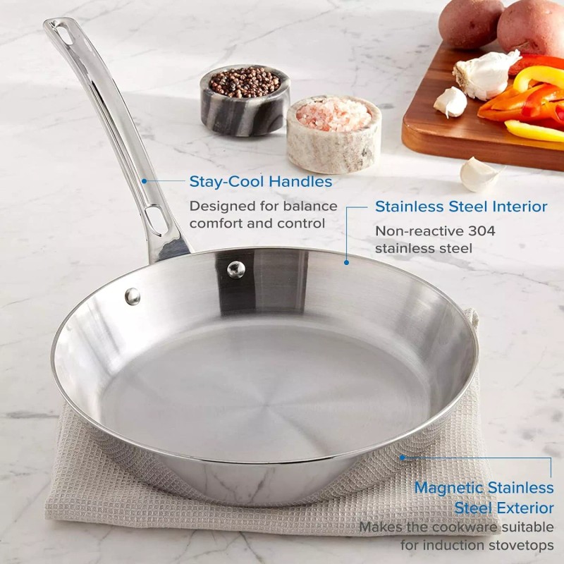 Viking 3 PLY 18/8 Stainless Steel 10" Frying Pan Aluminum