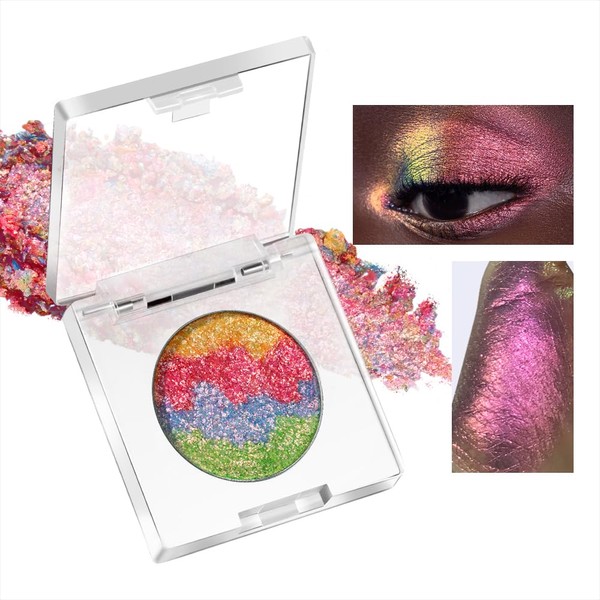 Multichrome Metallic Glitter Eyeshadow - High Impact Multi-colors Shift Eye