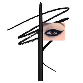 evpct Black Matte Gel Eyeliner Pencil Retractable for Women, Eyeliner Waterline Waterproof Smudge Proof lapiz de ojos delineador de ojos contra el agua Water Line Eye Liner Makeup 12