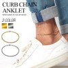 LUXSTAR Curb Chain Anklet, Thin, Hypoallergenic, Stainless Steel, Men's, Women's,