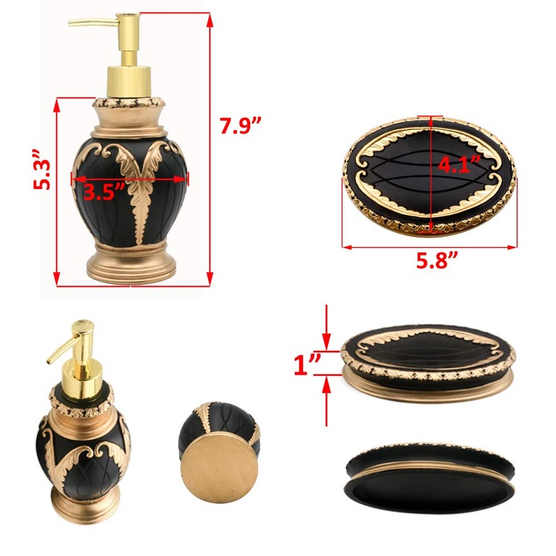 LUANT 4 Pieces Bathroom Accessory Set Including Tumbler, Toothbrush Holder,