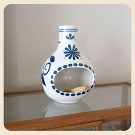 SEICASAYA Handmade Ceramic Palo Santo Holder, Elegant Design for Meditation and Aromatherapy (Blue)