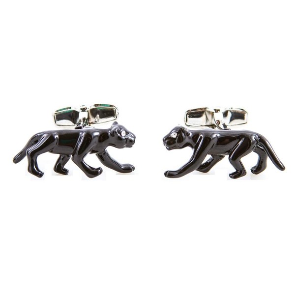 MRCUFF Big Cat Black Panther Jaguar Pair Cufflinks in a