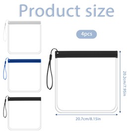 Yuomeaz 4 Pack TSA-Approved Toiletry Bag With Zipper, Plastic Clear Toiletry Bags for Traveling, Airport Airline Quart Size Travel Bags Waterproof Make up Bag for Women Storage