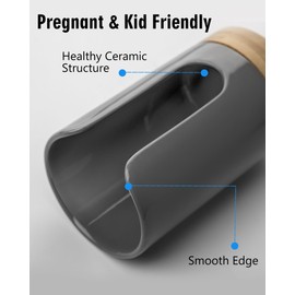 Ceramic Bathroom Cups Dispenser - 3-5 oz Disposable Paper & Plastic Bathroom Cups Holder - Mouthwash Cups Dispenser for Bathroom, Guest Toiletries, Countertop, Coffee - BPA Free (Grey)