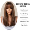 testar Brown Wig With Bangs,Shoulder Length Straight Wigs For Women,Medium