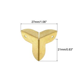 sourcing map 16 Pcs Decorative Box Corner Cover, 9mm Metal Edge Guard, Furniture Corner Edges Protector with Screws, Yellow