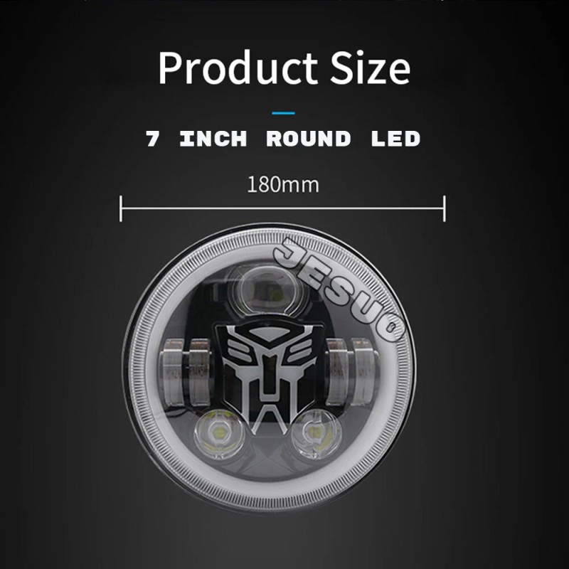 JESUO For Dodge D100 D200 D300 Pickup 7inch Round LED