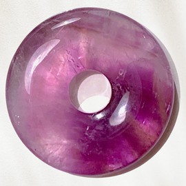 Steinfixx® - Premium Amethyst Doughnut A+ Quality Optional Necklace with Silver or Gold Pendant and 80 cm Leather Cord Healing Stone Gemstone Chakra Stone, Crystal Gemstone Crystal gemstone amethyst,