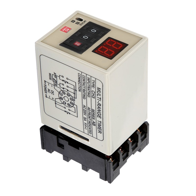 AH3-DM Dual Mode Delay Timer Relay 0.01S-99H LED Display (AC