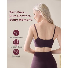 Momcozy Nursing Bras for Breastfeeding and Sleep, Seamless Soft & Stretchy Maternity Bra, V Neck Wireless Pregnancy Bralette