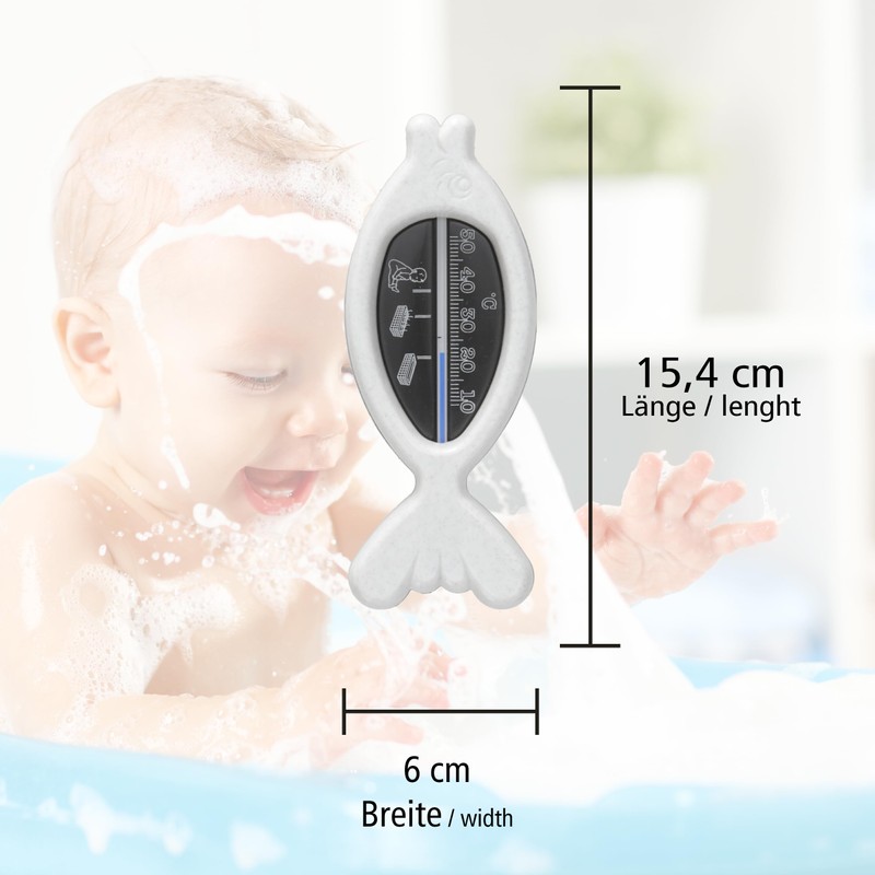 Lantelme Bath Thermometer for Baby, Children | Fish Colour White