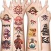 96PCS Pirate tattoo stickers Ship Nautical Pre-Cut Temporary Tattoos for