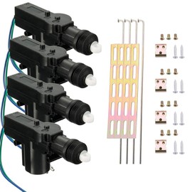 Etopar 4 X Black Car Motor Universal Heavy Duty High Power Door Lock Actuator 2 Wire Cable 12V Central Locking System