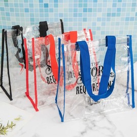 Clear Beach Tote Bag for Vacation & Water Fun - Double Layer Design cd12 Free Size/Red * 31.5*30*15.5 20ea