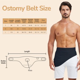 Ostomy Belt, Ostomy Supplies, Ostomy Support Belt Stealth Belt for Ostomy Bag Inner Pocket to Hold Ostomy Pouch for Men & Women, Ostomy Bag Cover for Sport & Swiming - Small