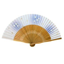 Osaka Choseido Fan, Women's, Stylish, Business, Japanese Style, Japanese Accessories, Festival, Yukatamoyo, Boxed, Bellflower (blue)