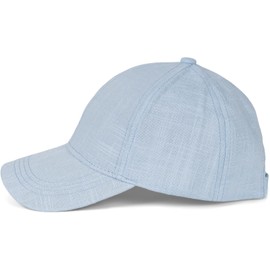 styleBREAKER Unisex Linen Baseball Cap Unicoloured, 6-Panel Basecap, Metal Buckle Adjustable 04023089, Colour:Light Blue