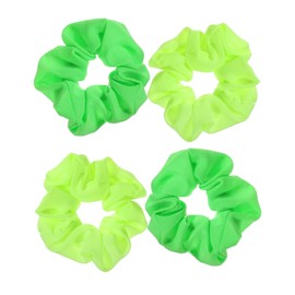 4 Pcs Green Classic 80s Neon Hair Accessories Scrunchy Elastic Bands Ponytail Scrunchies Hair Scrunchie for Women Girls 80s Party