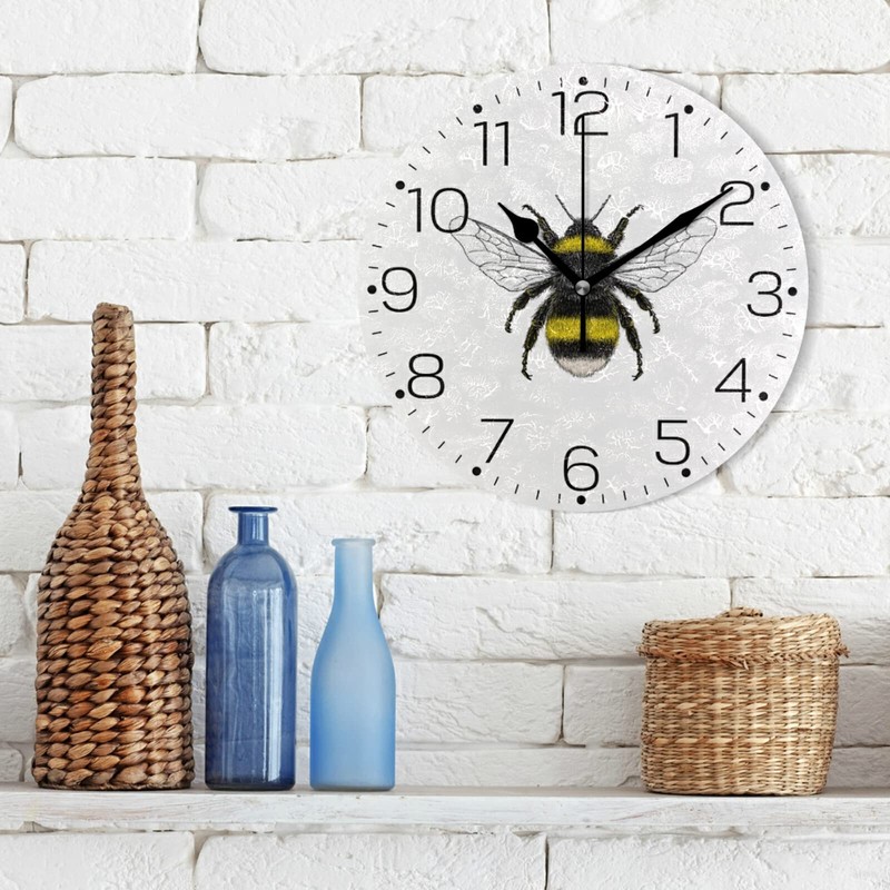 Moyyo Bee Wall Clock Silent Non Ticking Wall Clock Vintage