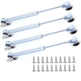 30N/7 lb Gas Support Cabinet Door Hinge Safety Lift Support, Soft Close and Lower Cover Support and Cushion Retractable Cabinet Door Soft Seal Cover Gas Shock Gas Spring Support 6" Long, Set of 4
