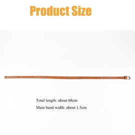 Hat Band Rivets Line Cowboy Hats Fedora Decor Thin Belt Decoration Metal Buckle Small Ring Men Women Accessories (Brown)