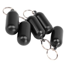 Tnfeeon Floating Keychain, ABS Pill Shape, Bright Colour, 5 Pieces Floating Keychain, Easy to Recognize for Boating, Surfing (Black)