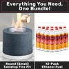 Tabletop Fire Pit (Round) and 12-Pack Ethanol Fuel Bundle