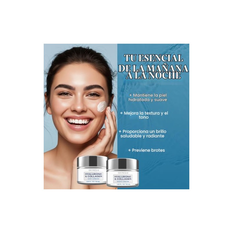 Skin Hidratante Facial Ácido Hialurónico Colágeno Crema Hidratación Profunda Reafirmante