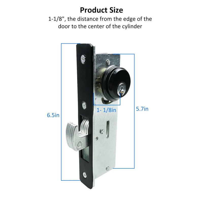 Storefront Door Mortise Lock 1-1/8" Door Locks with Backset Deadbolt