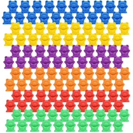Timoo 120 Pcs Rainbow Counting Bears Math Manipulatives Color Sorting Bears Counting Bears for Toddlers (Green & Purple & Blue & Orange & Red & Yellow)