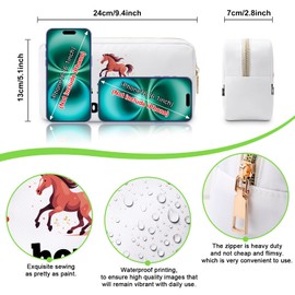 Horse Gifts for Women Horses Makeup Bag Cowgirl Equestrian Gifts Animal Lover Gifts Cosmetic Bag Horseshoe Horse Gifts Christmas Birthday Gift for Horse Lover Daughter Friend Sister Travel Pouch