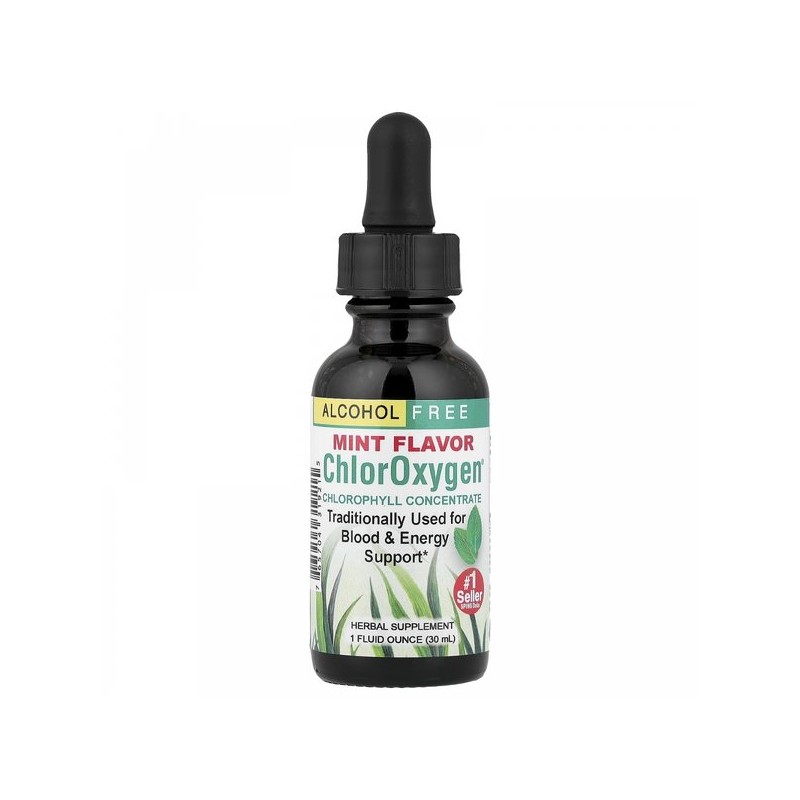 허브 등, 클로로옥시젠®, 클로로필 농축액, 무알코올, 민트, 30ml (30 ml)