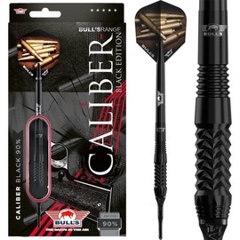 BULL'S Caliber Black 90% Tungsten Softtip Dart - 20g | Bomb-Shaped Barrel with Triangle Grip Pattern