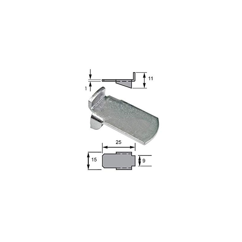 HKB® Vari Shelf Support 11 mm for 16 mm Wide