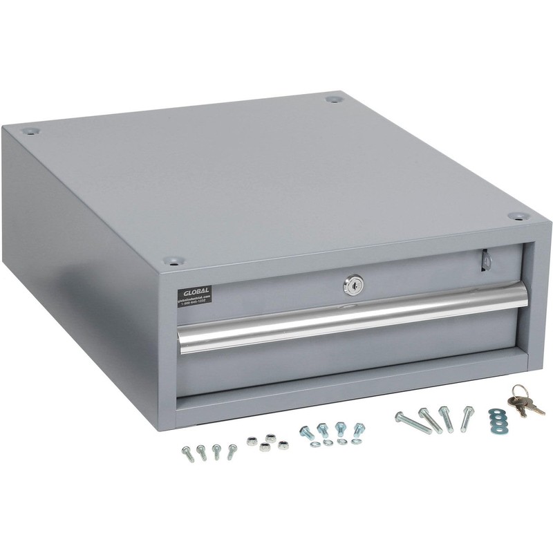 Global Industrial Stacking Workbench Drawer, Gray, 6"H