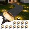VOLISUN Solar Ground Lights Outdoor,12 Pack Flat Solar Pathway Lights