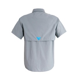 Tuna Men's UV UPF 50+ Sun Protection Soild Anti-Static Waterproof Breathable Fast Dry SPF Hiking Fishing Short Sleeve Shirts (2# L Cool Grey)