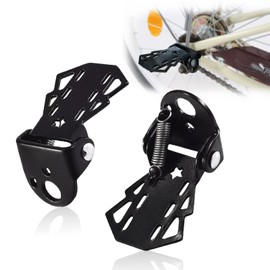 doepeBAE 1 Pair Folding Bike Rear Pedal, Bicycle Folding Pedals, Bicycle Metal Pedal, Steel Bicycle Pedal, Cycling Metal Footrest for Children, Bicycle Back Seat Accessories (Foot Pedal)