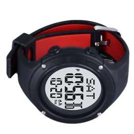 Digital Sports Watch Alarm Stopwatch Timing Waterproof Electronic Wrist Watch with EL Backlight for Students Black Red
