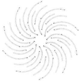 CREATCABIN 40Pcs 925 Sterling Silver Curved Tube Beads Brass 4 Sizes Noodle Tube Sleek Twist Bead Plated Long Large Hole Spacer 1 Box for DIY Jewelry Making Bracelets Findings