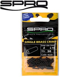 Spro Matt Black Single Brass Crimp – 50 Crimp Sleeves for Steel Leaders, Clamping Sleeves for Spinning Leader Crimp Sleeve for Steel Leader, Diameter: 0.8 mm