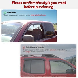 Deebior Side Window Visor Wind Vent Deflector fit for 1997-2017 Ford Expedition & 1998-2017 Lincoln Navigator,4pcs in-Channel Style Shatterproof Dark Smoke Shades Sun Rain Guard 194233