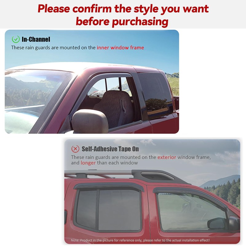Deebior Side Window Visor Wind Vent Deflector fit for 1997-2017