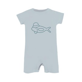 GUNAMUNA Unisex Baby Shortie Romper, Soft Feel and Calm Colors, Toddler Daywear, Bucket Hat, 12-18 Months