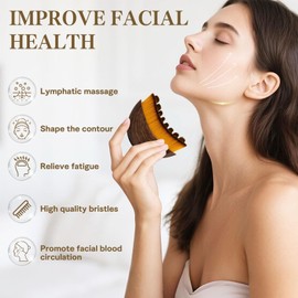 Lymphatic Contour Face Brush, Lymphatische Kontur Gesichtsbürste, für Gesicht, Kinn und Jawline Sculpting, trockene Bürstengesichtsbürste, Ergonomisches Lymphdrainage Massage Trockenbürste