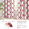 Melodieux Moroccan Printed Room Darkening Blackout Grommet Curtains for Living