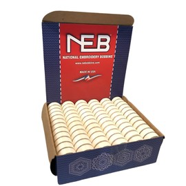 NEB PREWOUND EMBROIDERY BOBBINS STYLE L WHITE QTY 144